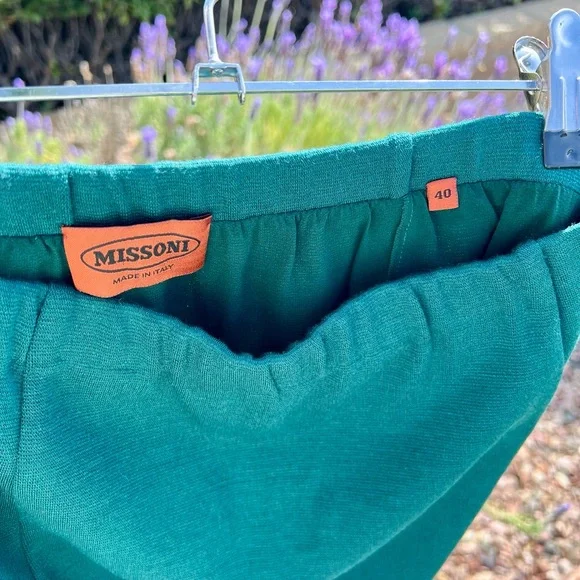 Missoni Skirt NWT Knit Wool Knee Length Midi Teal Green Size 40 US  display picture 1